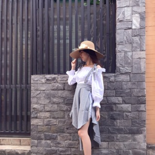 Set yếm sơ mi caro dễ thương