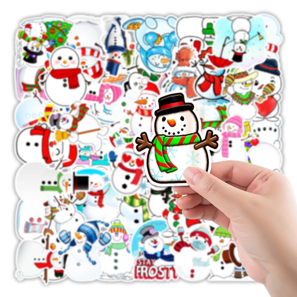 50 Sticker NGƯỜI TUYẾT chống nước sticker dán laptop,, đàn guitar, mũ bảo hiểm, vali không trùng nhau