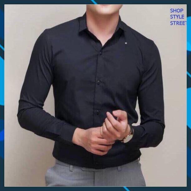 XẢ KHO - Sơ Mi nam trơn nhiều màu chất lụa mềm mịn dáng ôm thích hợp với nhiều lứa tuổi dáng body slimfit.công sở, đẹp