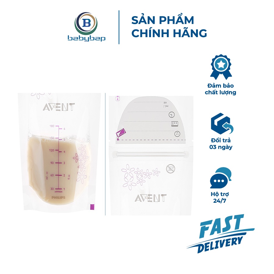 Túi Trữ Sữa Philips Avent (25túi) -180ml_Túi