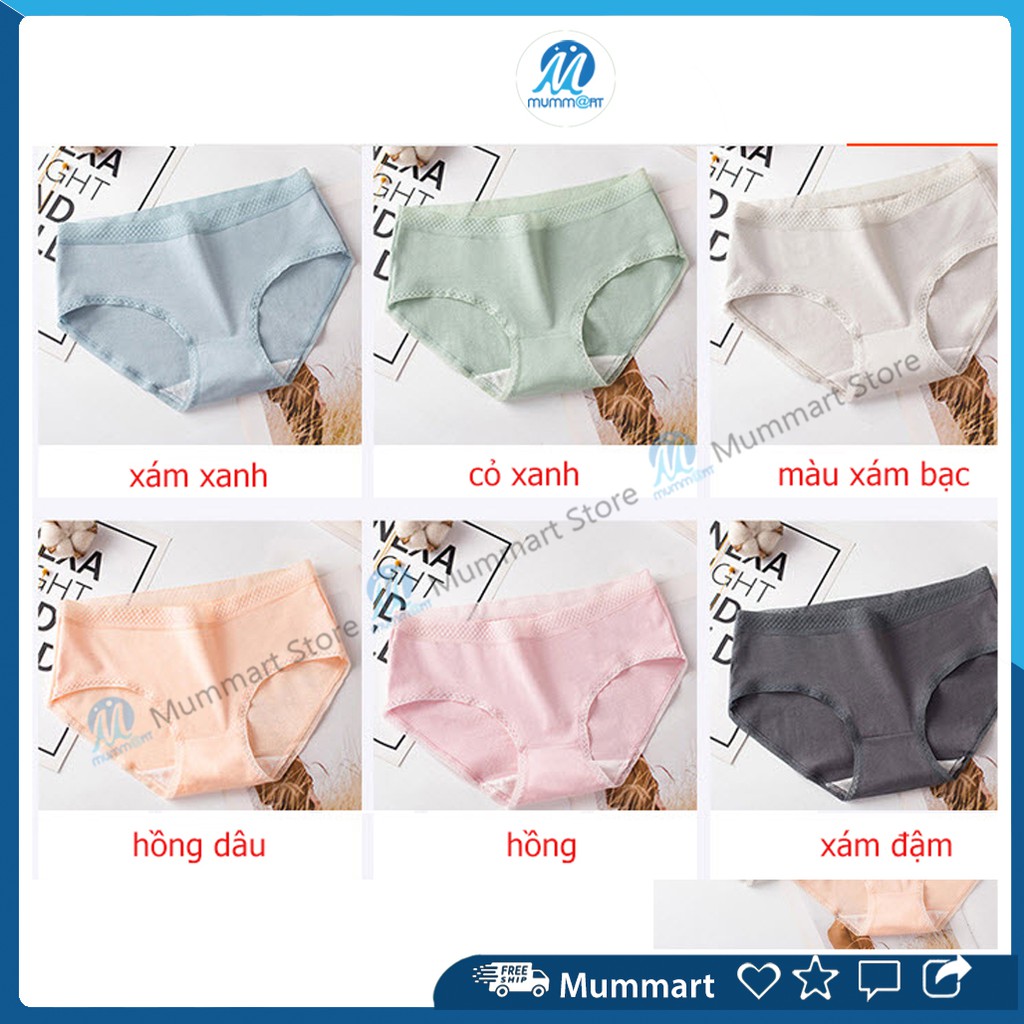 [Có size XXL] Quần lót nữ cotton viền ren, mềm, mịn, mặc ôm và co dãn tốt - Mummart