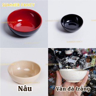Chén chấm nhựa 8.5x 3.4cm  nhỏ màu đen đỏ, chén đựng mắm, tương sốt, gia vị, canh súp  - Small bowl