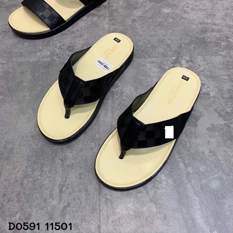 Dép nam quai ngang thêu đế cao su CỰC HOT 2021, Dép nam đẹp mang êm chân