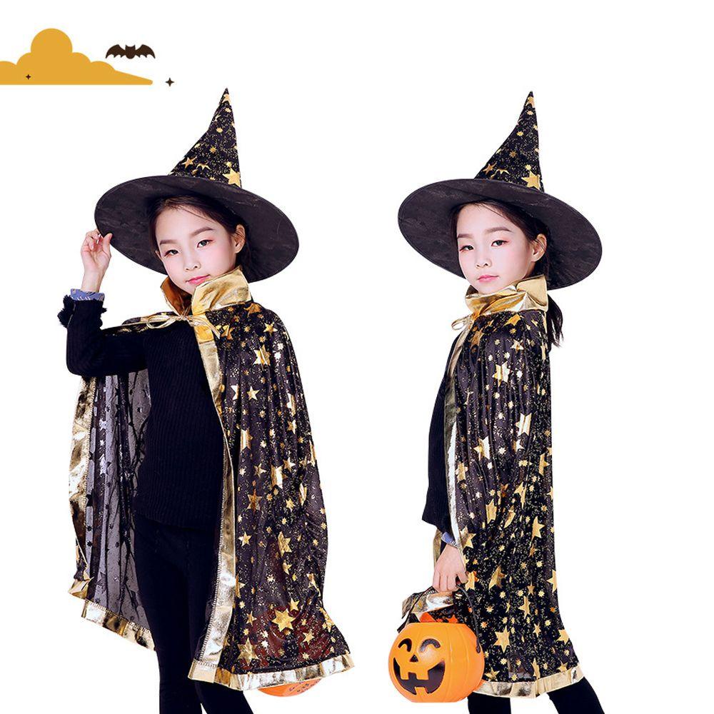 Rebuy bộ áo choàng halloween show hợp thời trang với mũ phù thủy ngôi sao mũ phù thủy cho quần áo biểu diễn bé trai