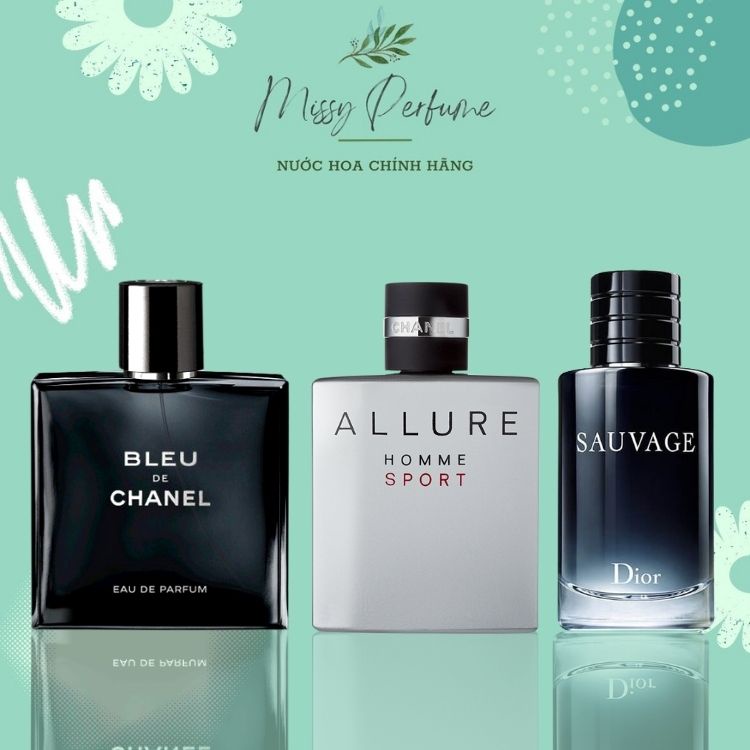 Nước Hoa Chanel Bleu EDP, Chanel Allure, Dior Sauvage, Nước Hoa Nam Hương Gỗ