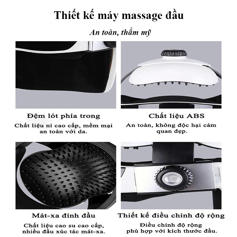 Máy massage đầu thông minh RULAX, kết nối bluetooth, công nghệ cảm ứng ( Head Massage)