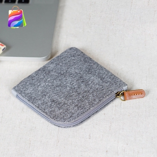 Ví tiền xu bằng vải nỉ có dây kéo thiết kế nhỏ gọn tiện lợi