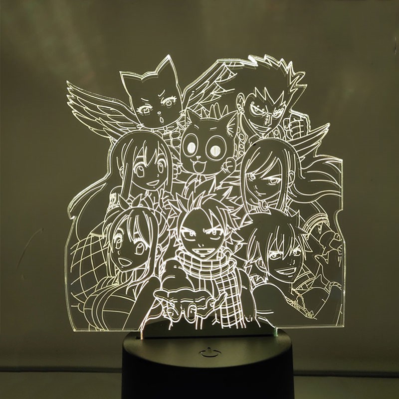 Đèn Led 3d Anime 16 Màu Tặng Kèm Postcard Tạo Hình Nhân Vật FAIRY TAIL 3D - Quà tặng