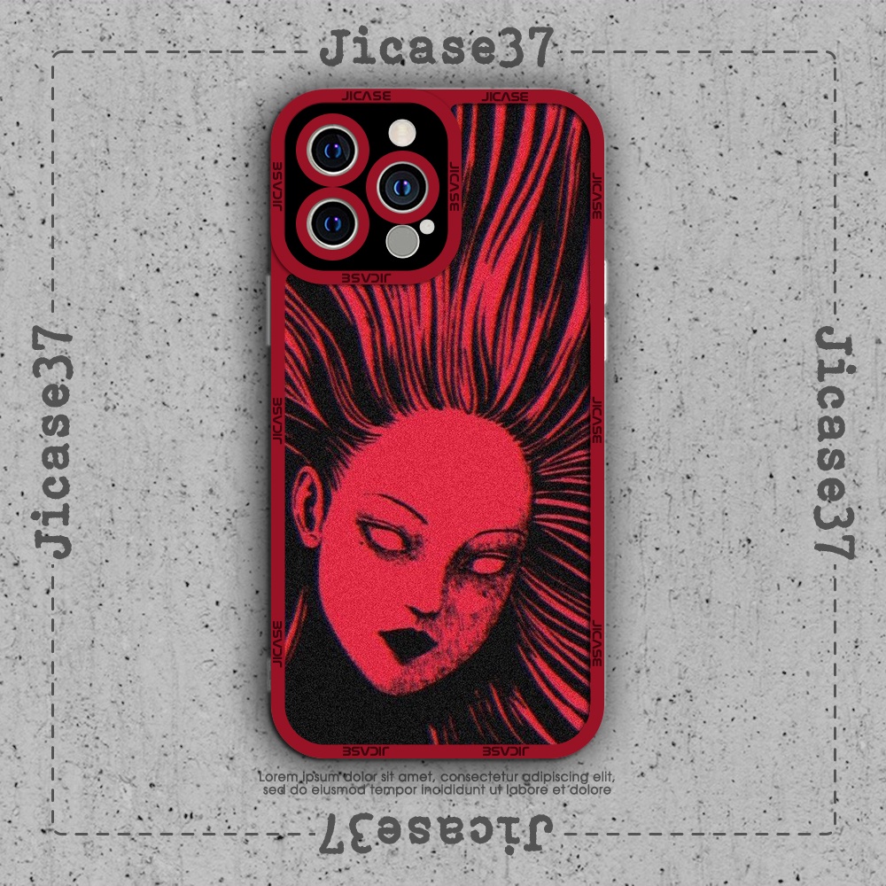 Ốp lưng iphone cạnh vuông Jicase Horror Manga Girl Đỏ 6plus/6s/6splus/7/7plus/8/8plus/x/xs/11/12/pro/max/plus/promax
