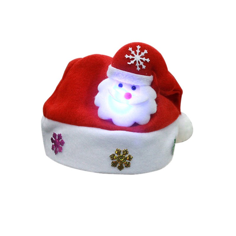Mũ Giáng Sinh có đèn LED hình ông già Noel/người tuyết/tuần lộc/ông già Noel cho trẻ em/người lớn