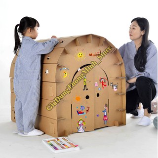 Nhà Giấy Carton Lắp Ráp Cho Bé, Nhà Lắp Ghép Thông Minh, Sáng Tạo Và An Toàn, Món Quà Tuyệt Vời Cho Bé Yêu