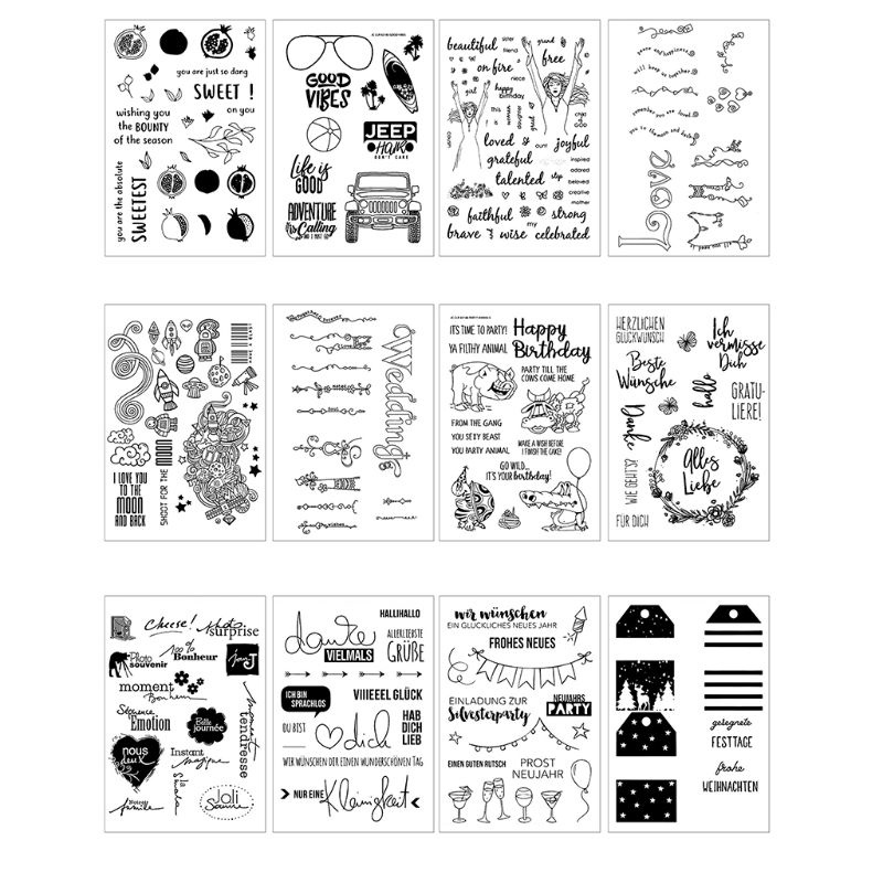Con Dấu Silicone Trong Suốt Họa Tiết Ngôi Sao Giáng Sinh Trang Trí Scrapbook