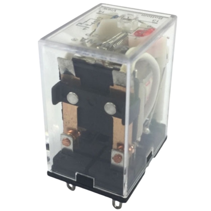 Relay trung gian MY2N-J rơ le 8 chân dẹp nhỏ điện áp 220VAC, 24VDC, 12VDC có đèn kết hợp chân đế PYF08A