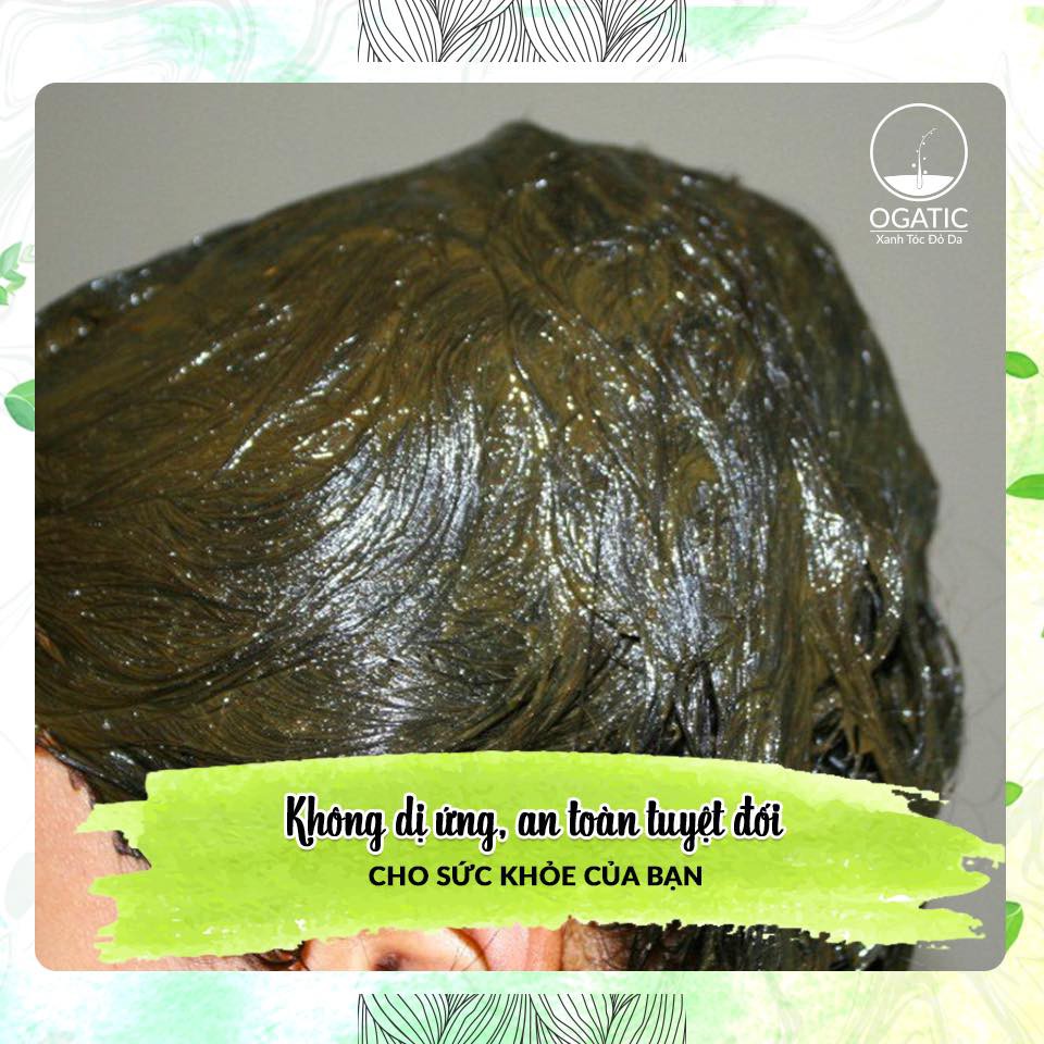 Bột Lá Nhuộm Tóc OGATIC (Màu Đen) 50g - Hàng Chính Hãng - Nhuộm Tóc Từ Lá Móng, Lá Chàm - An Toàn, Tự Nhiên