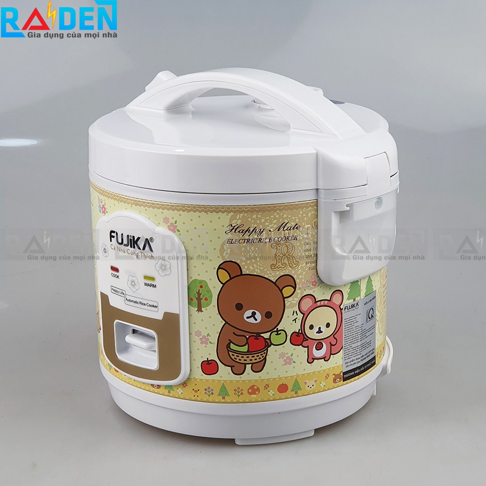 Nồi cơm điện nắp gài 1L Fujika FJ-CM10 dành cho 1 - 2 người ăn - Họa tiết ngẫu nhiên