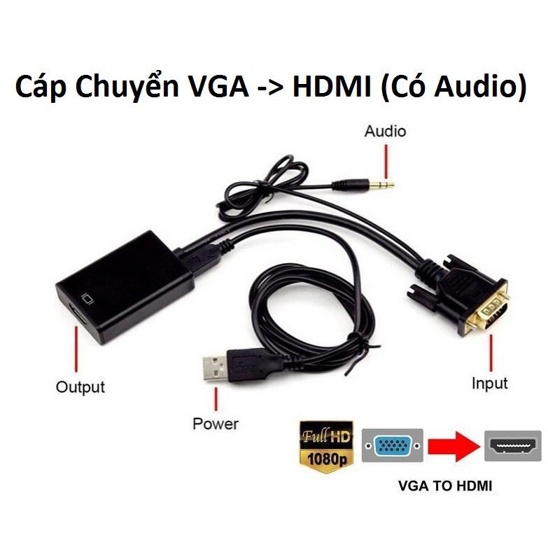 Đầu chuyển VGA sang HDMI V01 có âm thanh