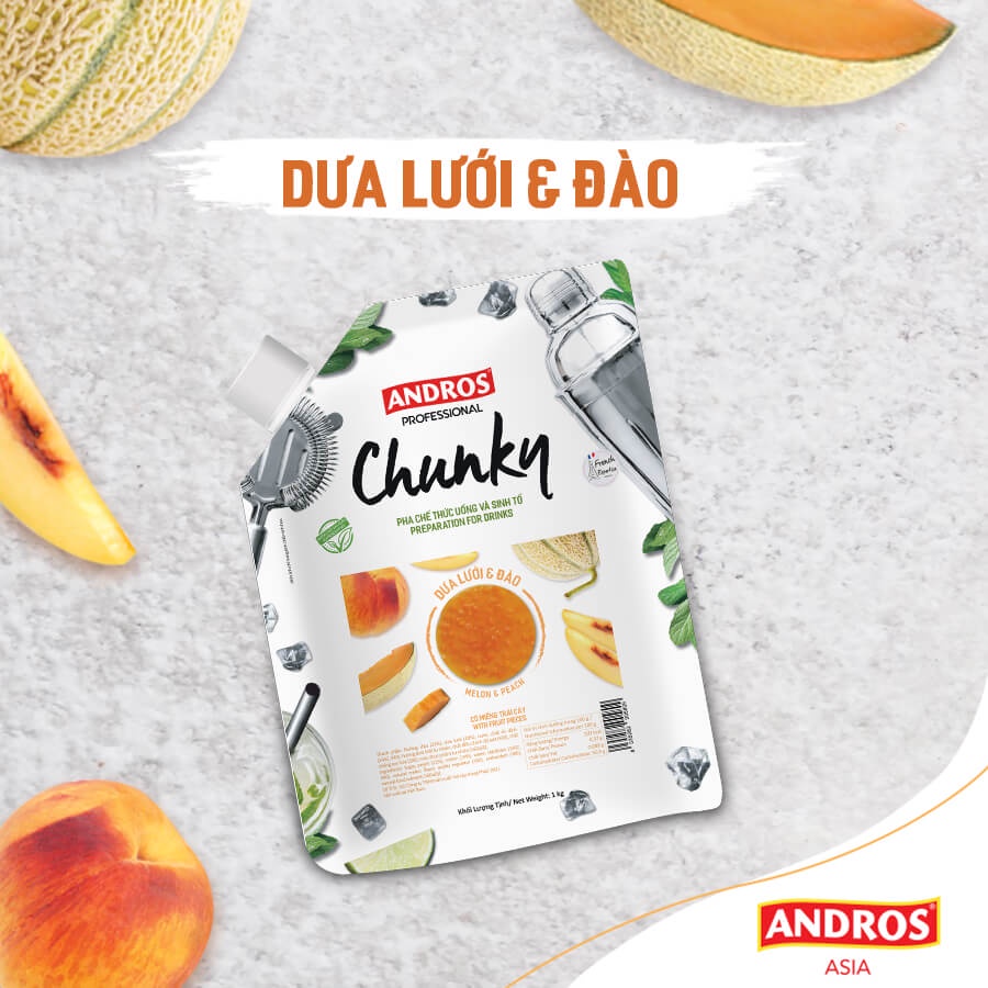 Mứt Trái Cây Chunky Dưa Lưới Đào Bịch 1Kg.Hàng công ty có sẵn giao ngay