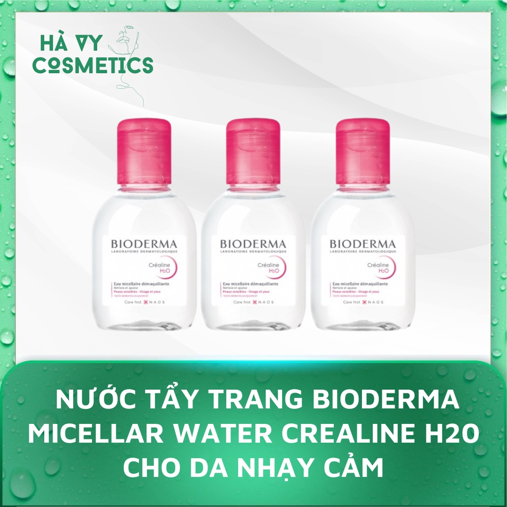 Nước tẩy trang Bioderma Micellar Water Crealine H20 bản màu hồng dành cho da nhạy cảm 100ml