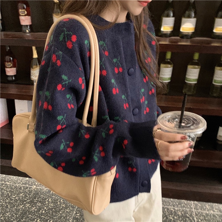 Áo khoác cardigan dệt kim dáng rộng phong cách Hàn quốc thời trang cho nữ