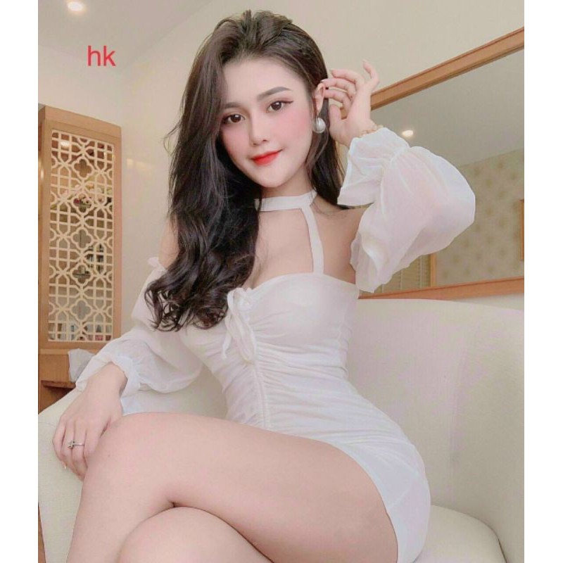 ĐẦM BODY CỔ YẾM HỞ LƯNG SEXY CHO CÁC NÀNG