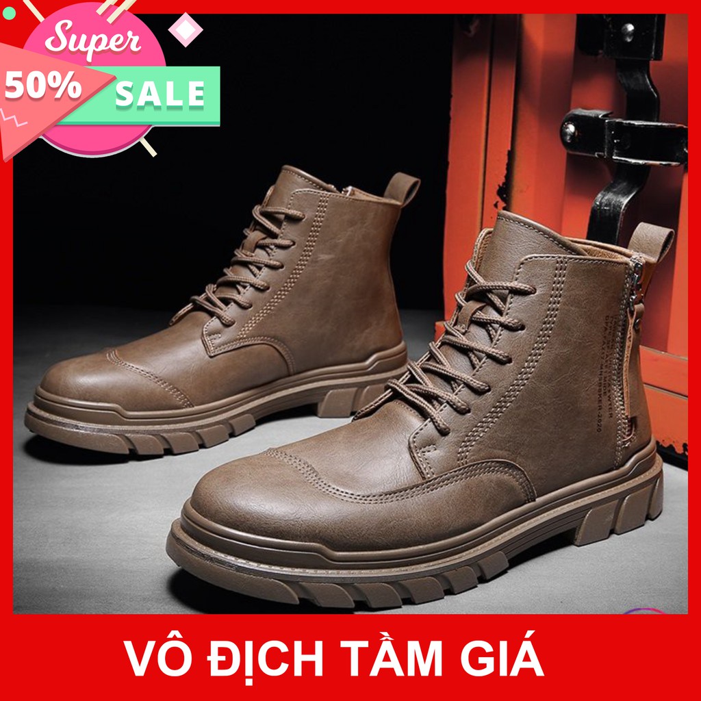 [Hàng Đẹp - FreeShip] Boot Cao Cổ Nam, Giày Cao Cổ Nam Phong Cách Hàn Quốc - Giày Da Bò Thật Cao Cấp - BHành Lỗi 1 Đổi 1 | BigBuy360 - bigbuy360.vn
