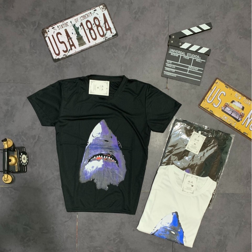 Áo Phông Nam - Áo Thun Nam Tay Ngắn In Hình Cá Mập Mẫu Mới Hè 2021 - AC34 - Xuongmaytrungkien | BigBuy360 - bigbuy360.vn