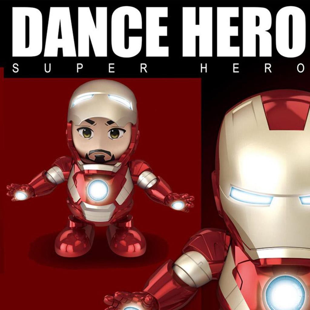 Đồ Chơi RoBot Iron Man - Robot tự nhảy múa có đèn led, có nhạc mặt lạ đóng mở -dc3677