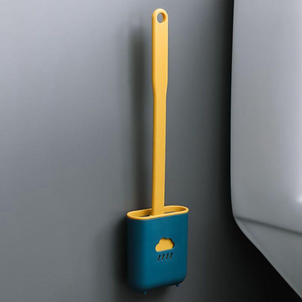 Giá Đỡ Bàn Chải Vệ Sinh Toilet Đầu Phẳng Gắn Tường Bằng Silicon Tiện Dụng