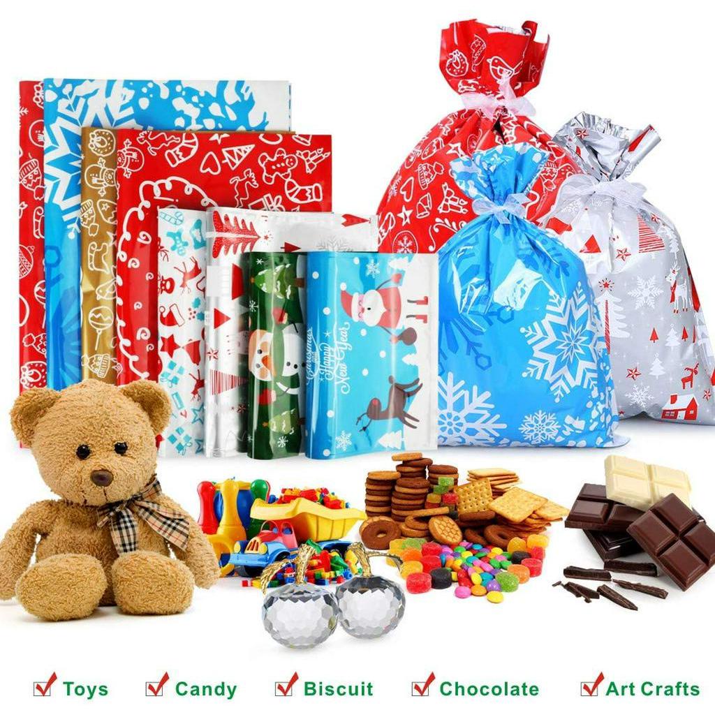 Túi Nhựa Đựng Kẹo Giáng Sinh Có Miệng Túi Đựng Trang Sức Trang Trí Giáng Sinh