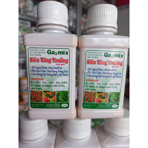 GA3 mix - GA3 sữa siêu tăng trưởng,  chai 100ml
