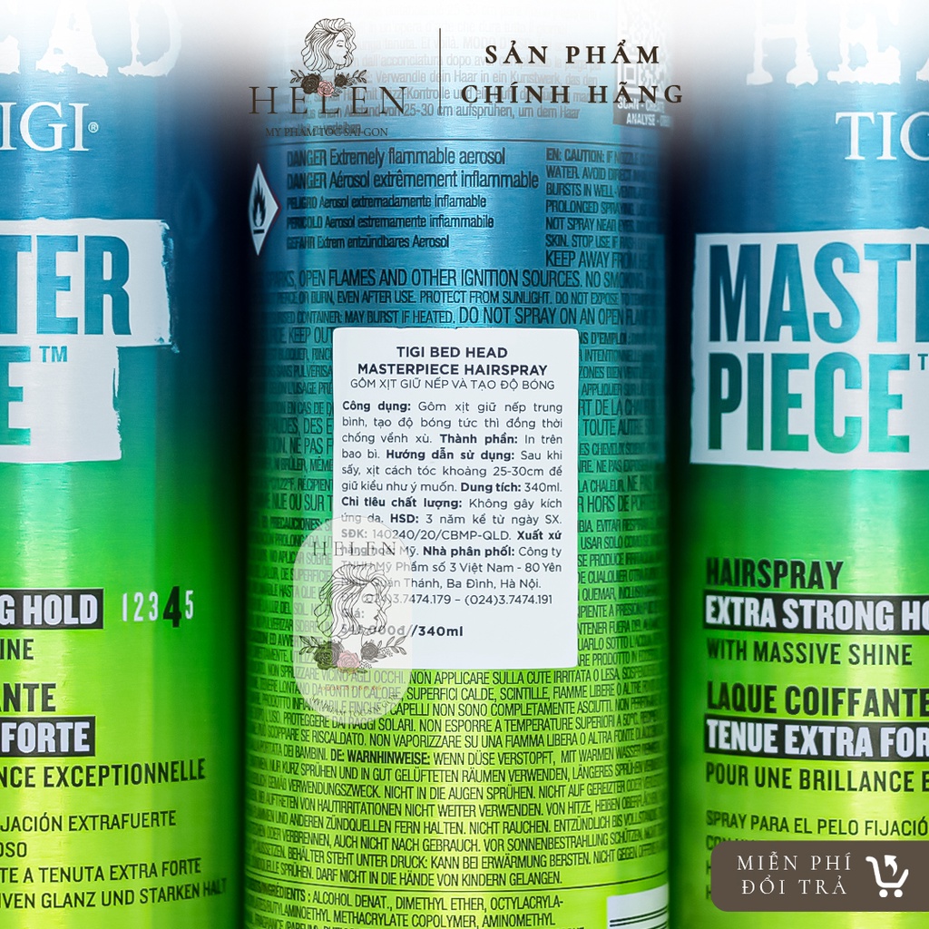 TIGI Gôm Xịt Tóc Giữ Nếp Siêu Bóng Tigi Bed Head Masterpiece 340ml