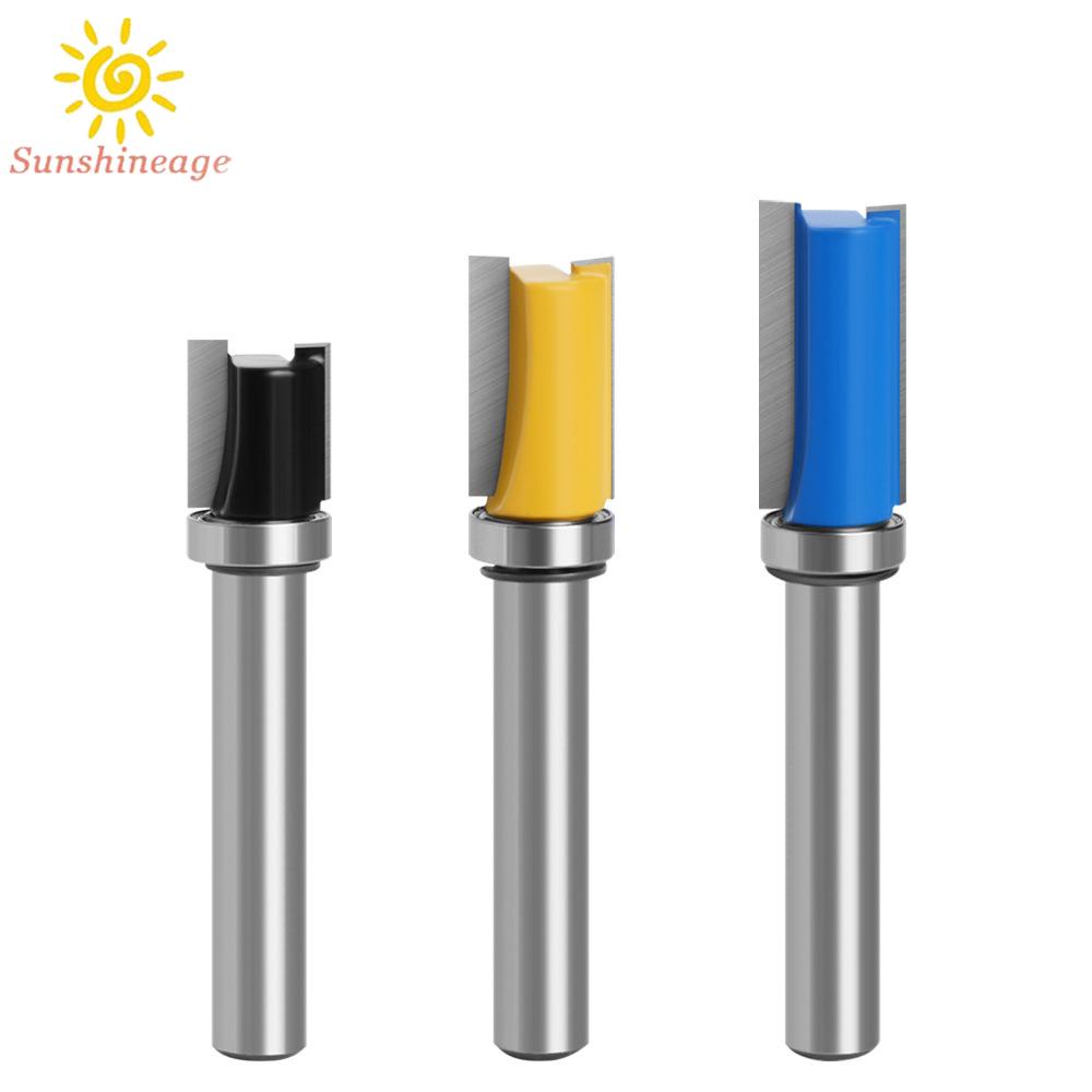 SUNAGE- ~3pcs 8mm Shank Flush Trim Router Bits Top Bottom Bearing Wood Milling Cutter【SUNAGE-HOT Fashion】