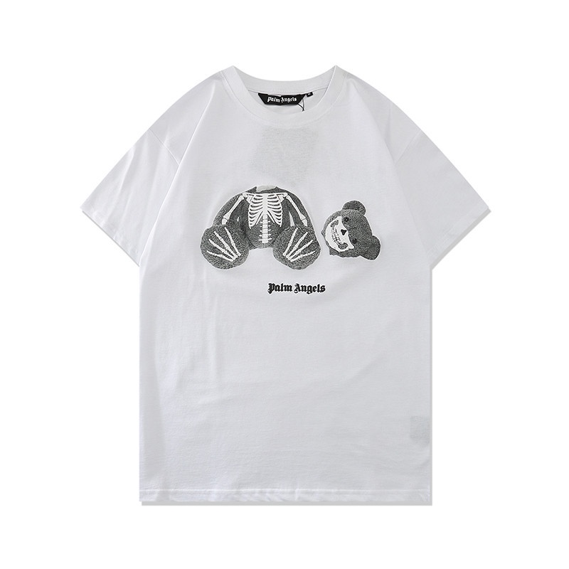 Áo thun Cotton tay ngắn in chữ ITEM Palm Angels cổ điển thời trang cho nam và nữ