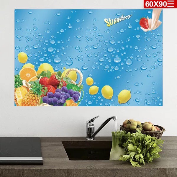 Decal dán bếp tráng nhôm cách nhiệt - trái Cây và Chanh Vàng