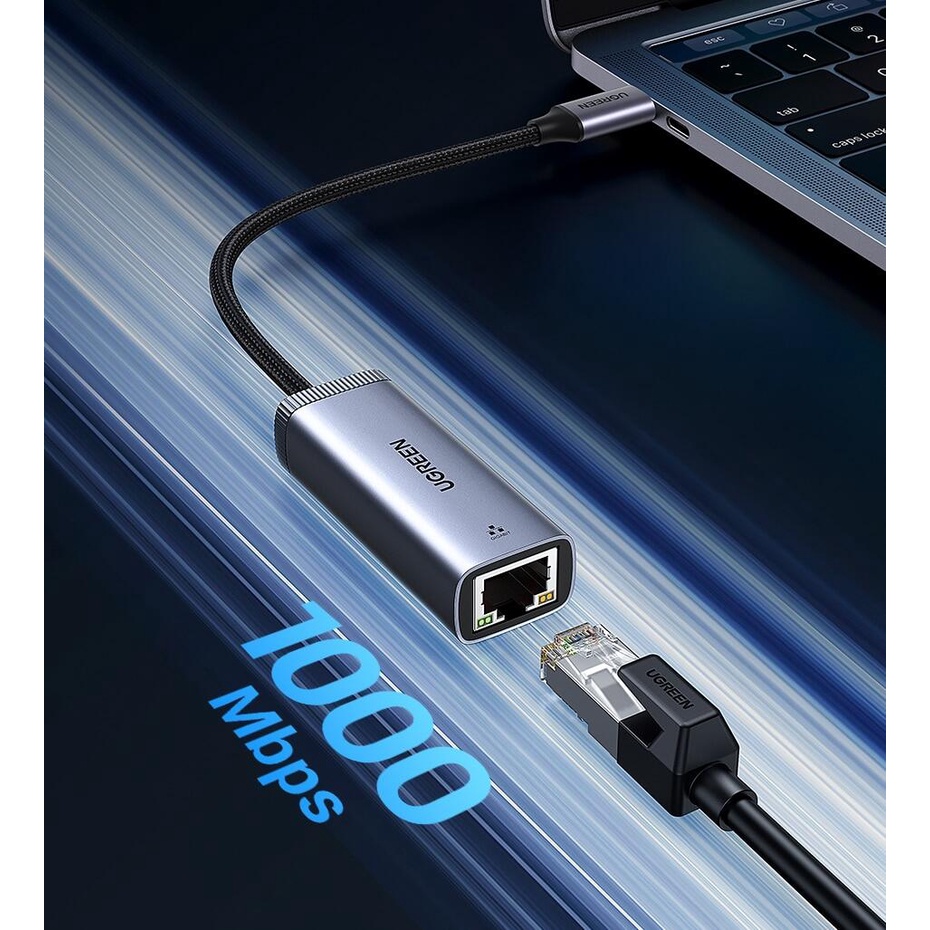 Cáp chuyển USB Type C ra Lan 1000Mbps Ugreen 40322 CM483 Chính Hảng (dùng Cho Laptop Smart Phone ,dây dù )