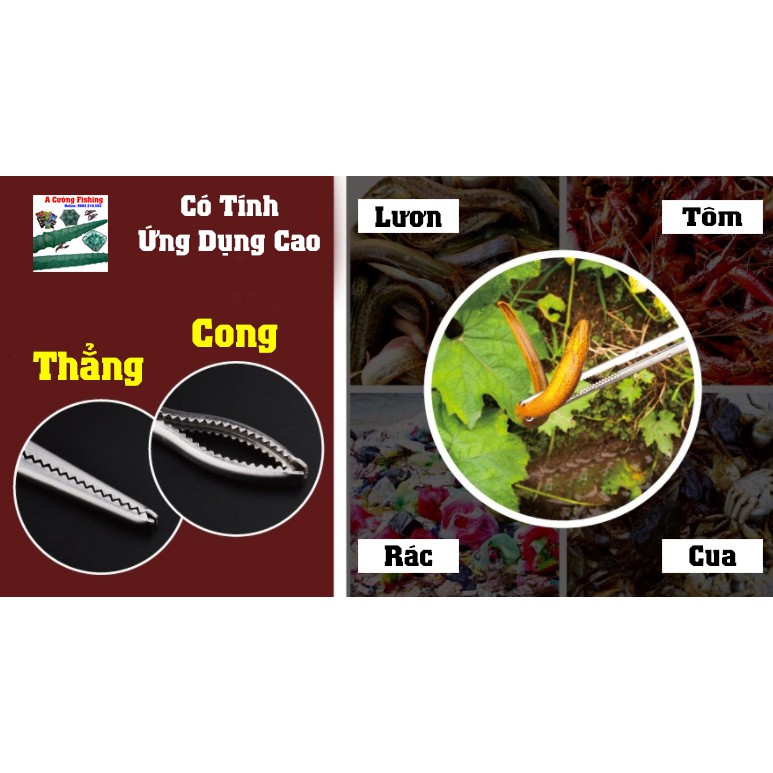 Dụng cụ bắt lươn, tôm, cua bằng thép không gỉ, chống trượt - A Cường Fishing