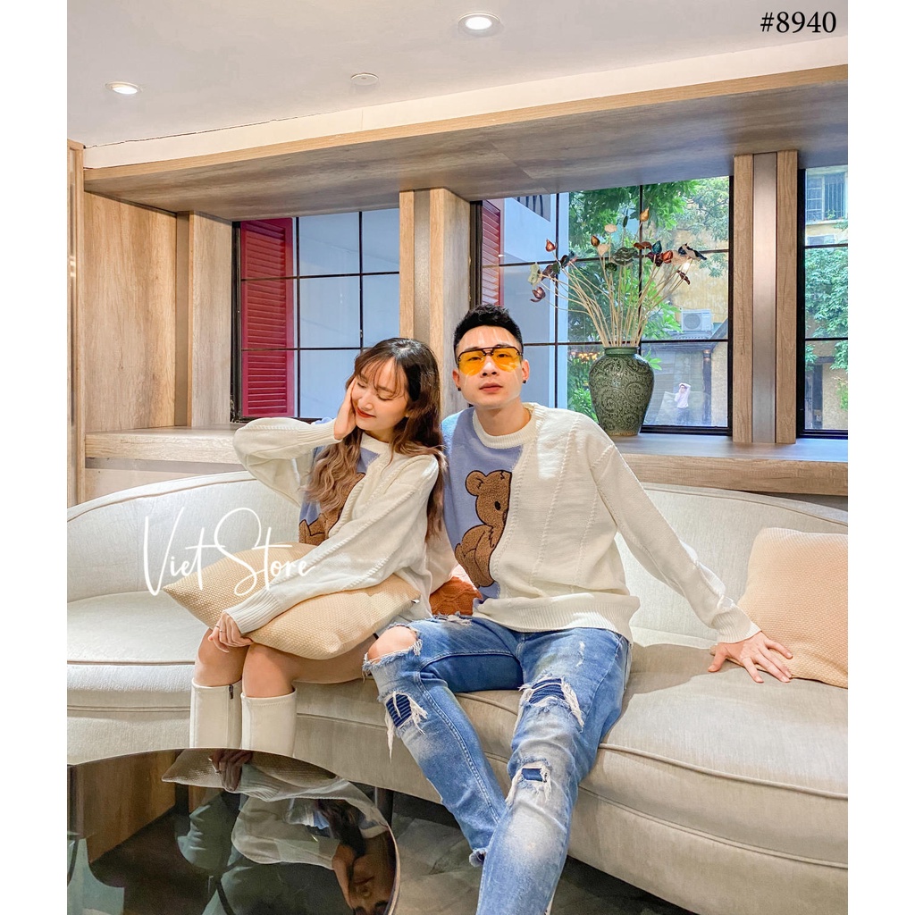 ÁO LEN NAM NỮ AM3 GẤU CHÉO NGỰC 8940 VIET STORE