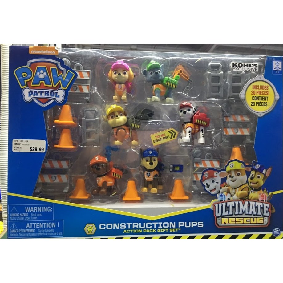 PAW PATROL ULTIMATE RESCUE CONSTRUCTION PUPS Những chú chó cứu hộ - Bộ chó xây dựng