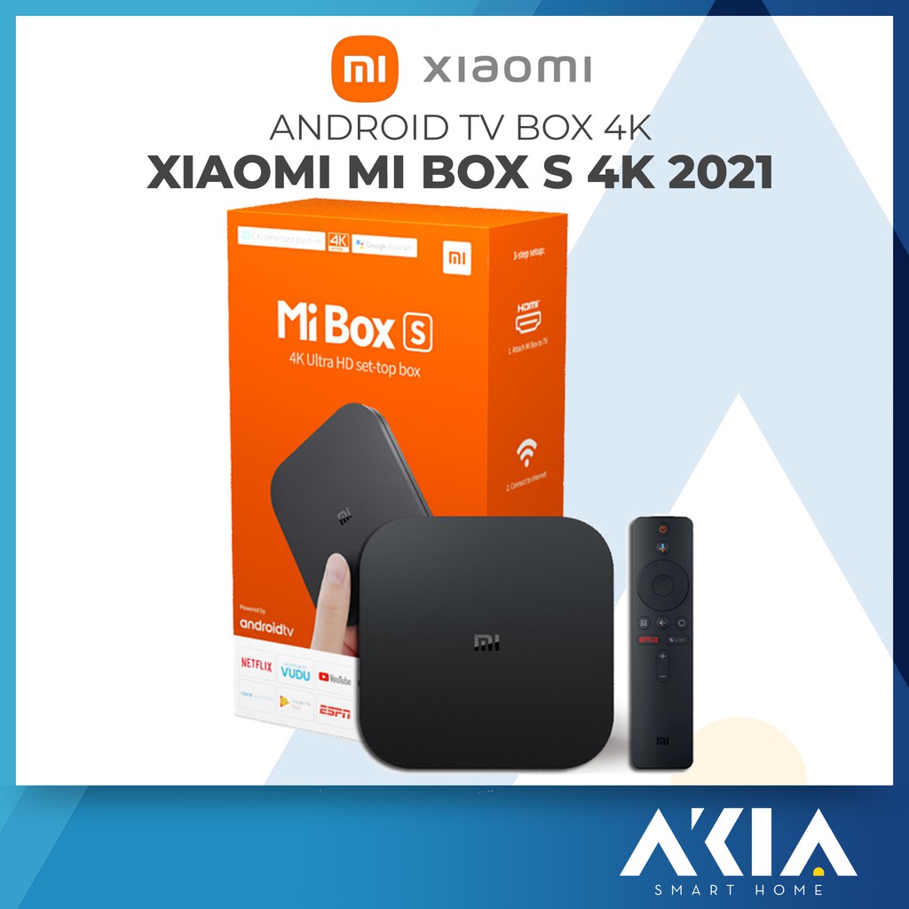 Xiaomi Mi Box S 4k 2021 - Android TV Box Xiaomi, CPU 4 nhân, Android TV mới nhất, Hỗ trợ ra lệnh tiếng việt