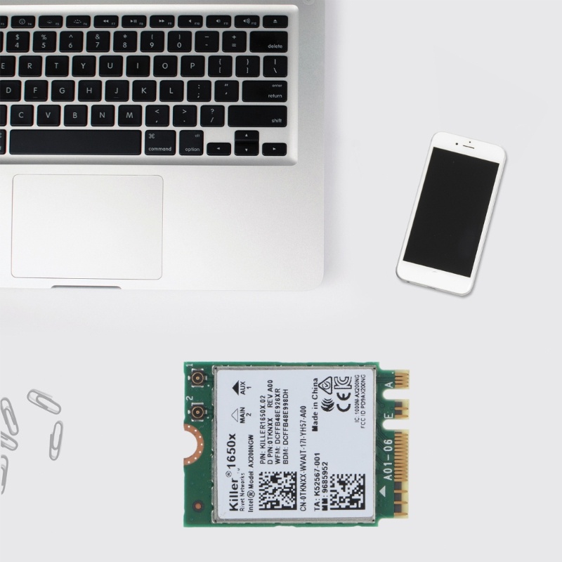 Thẻ Tín Hiệu WiFi 1650X AX200 2400Mbps 6 Adapter Bluetooth-C 5 1 M 2 Hỗ Trợ Win10 Win11 Cho La
