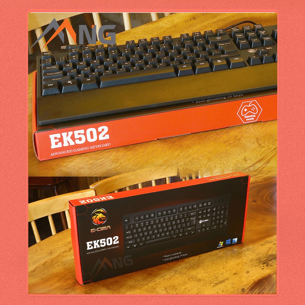 Bàn phím máy tính có dây EDra EK502 màu đen dành cho chơi game, văn phòng Switch Life 104 phím dây dài 1,6m
