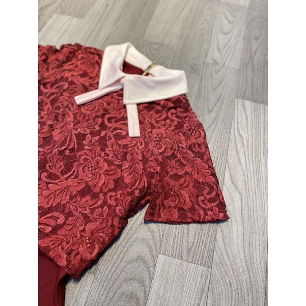 SALE đầm thun pha ren cổ sơ mi size s