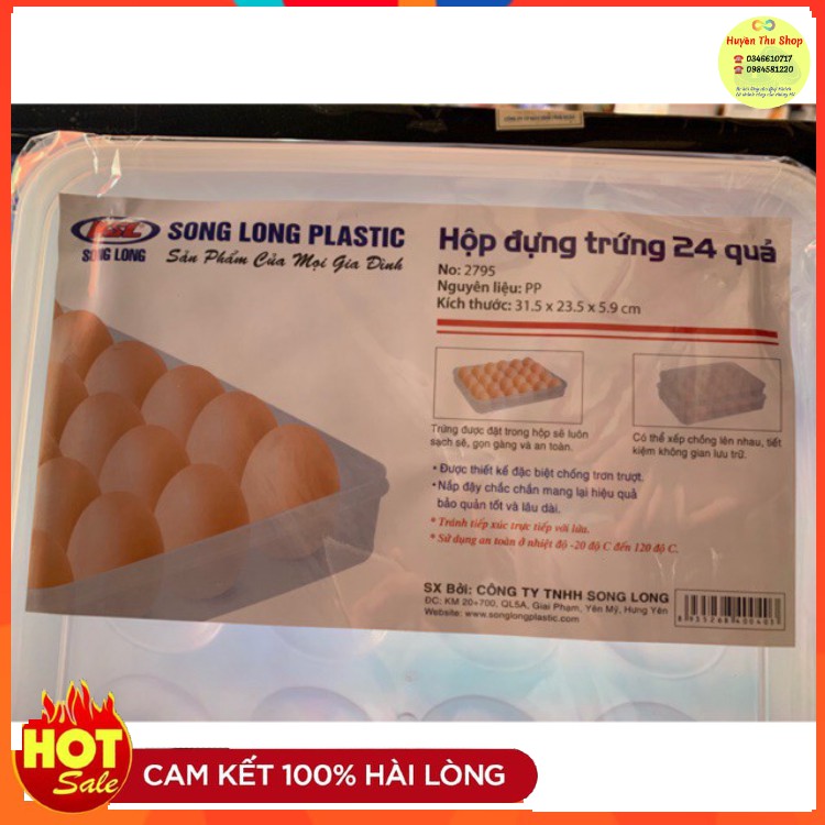 Hộp Đựng Trứng 24 Quả - Nhựa cao cấp Song Long - an toàn cho sk