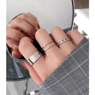 Set 3 nhẫn bạc thời trang Hàn Quốc