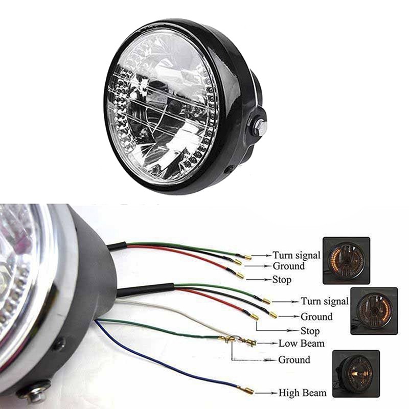 Đèn Pha LED Tín Hiệu Thông Dụng 7Inch Cho Xe Máy