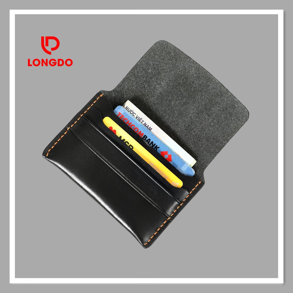 Ví đựng thẻ nam cao cấp - Cam kết 100% da bò thật - Hàng chính hãng thương hiệu Longdo Leather - C01