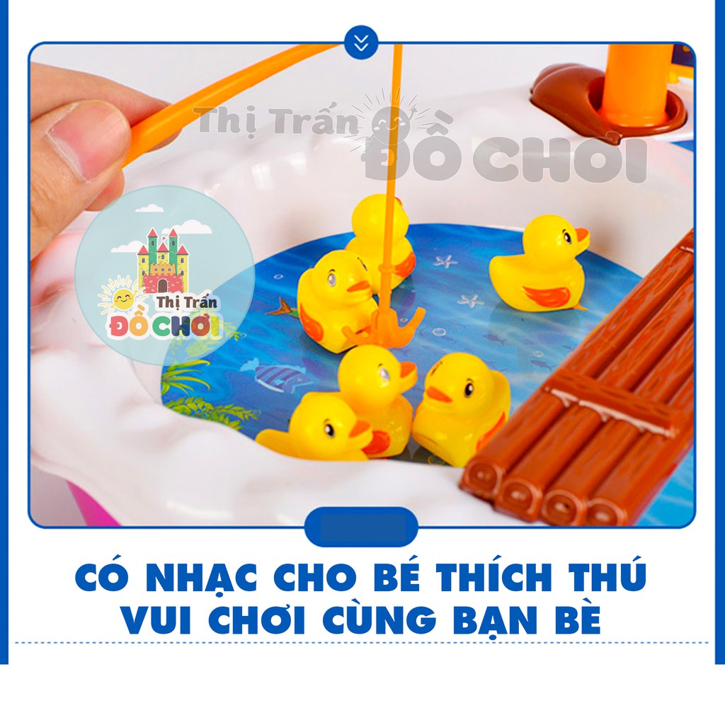 Đồ chơi câu cá cho bé hình vịt con màu vàng, hồ bơi có nam châm , có nhạc 685-30 - Thị trấn đồ chơi