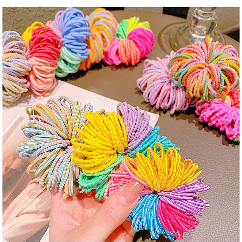 Haimeikang Set 100 dây buộc tóc màu sắc thời trang dành cho nữ