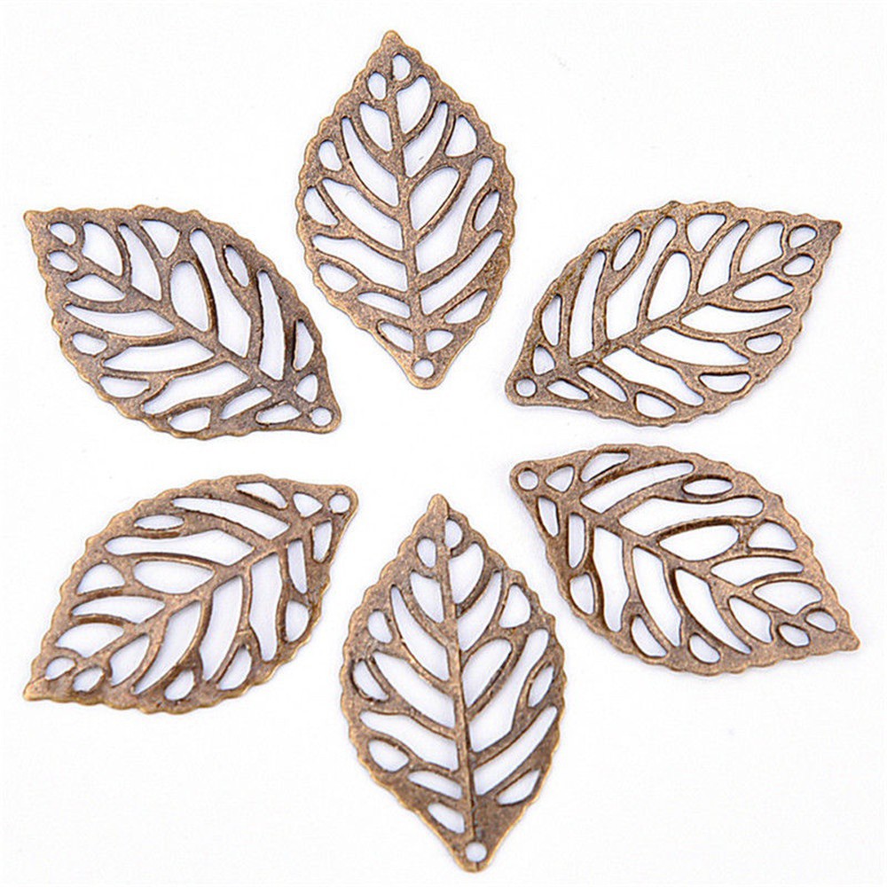 ★★★ Set 50 Tấm Kim Loại Hình Chiếc Lá Nhiều Màu Sắc