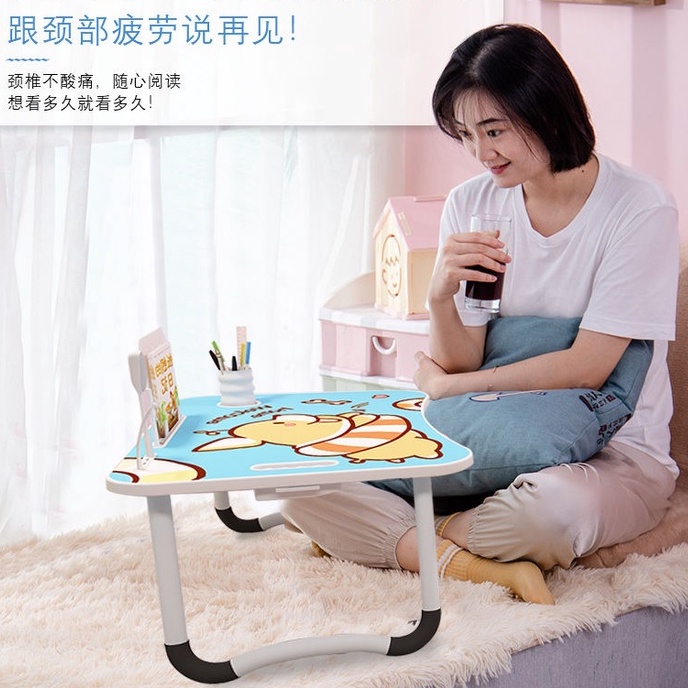 [Hàng mới về] Bàn học gấp gọn thông minh Cao cấp có khe cắm Ipad và ngăn kéo, chỗ để cốc nước - Bàn học chống bụi